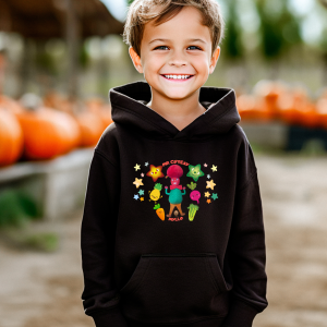 Mr Cutesy Myllo Hoodie in black with soft cotton and playful design.