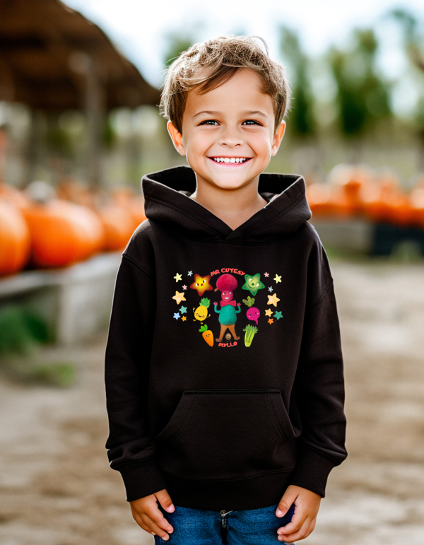 Mr Cutesy Myllo Hoodie in black with soft cotton and playful design.