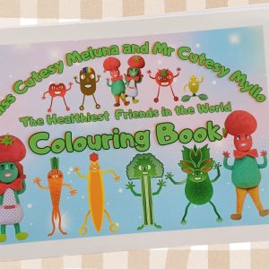 Cover of the Meluna and Myllo Colouring Book, featuring fun and educational content for kids.