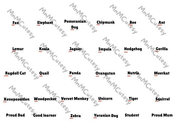 A reverse of alphabet side showing a list of words for that letter, with each letter underlined to help children recognise it in context.