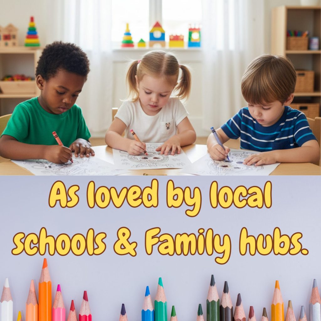 Kids colouring MnMCutesy Colouring book Family Hubs Gateshead