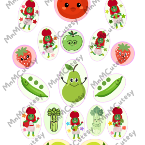 Meluna's 18 holographic sticker sheet in A4 format